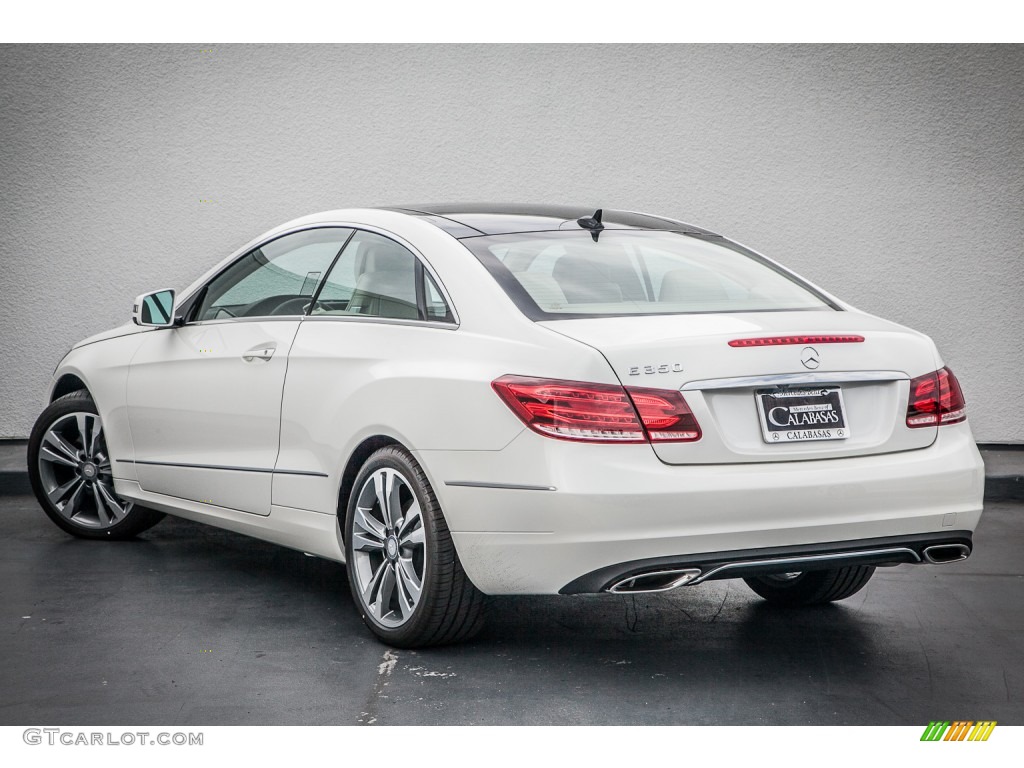 2014 E 350 Coupe - Diamond White Metallic / Silk Beige/Espresso Brown photo #2