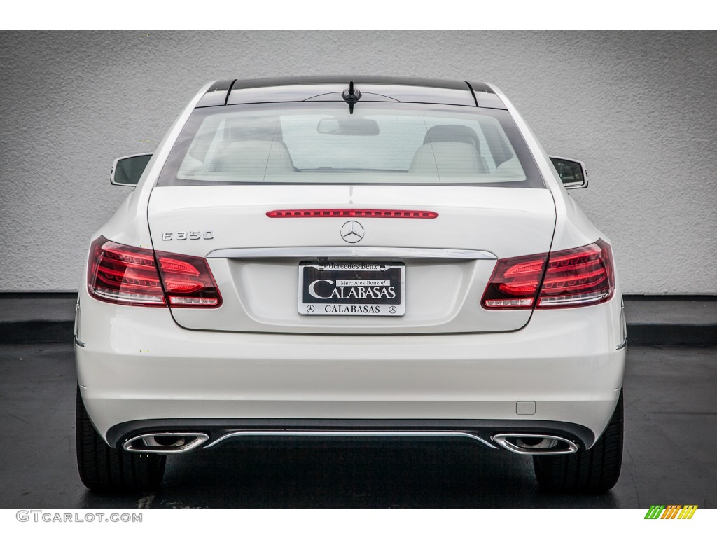 2014 E 350 Coupe - Diamond White Metallic / Silk Beige/Espresso Brown photo #3