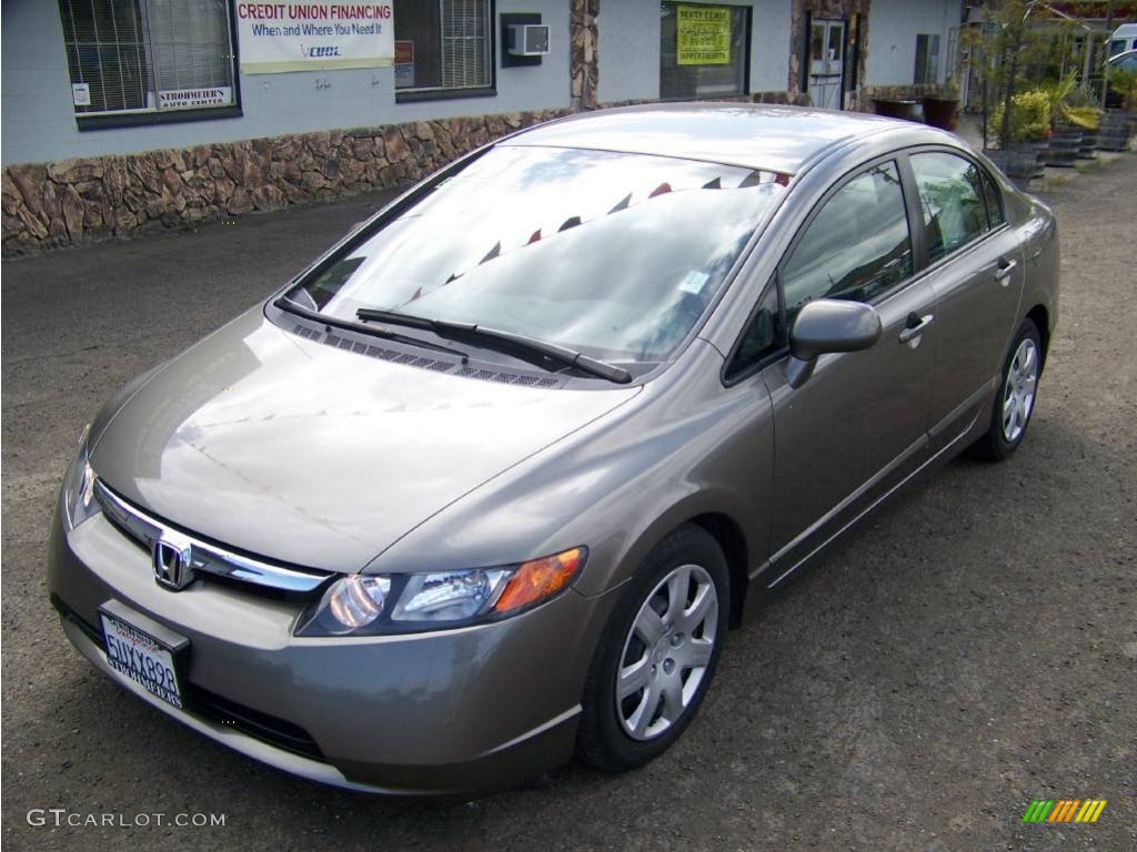 2006 Civic LX Sedan - Galaxy Gray Metallic / Gray photo #7