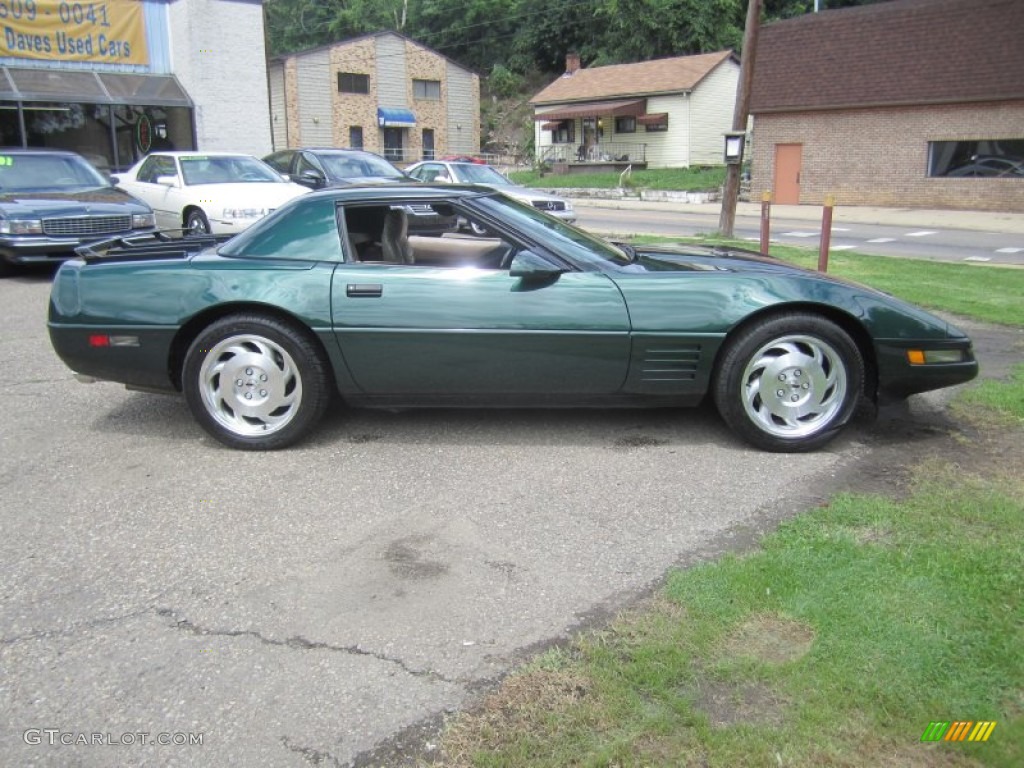 1994 Corvette Convertible - Polo Green Metallic / Light Beige photo #10