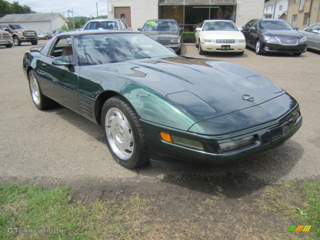 1994 Corvette Convertible - Polo Green Metallic / Light Beige photo #12