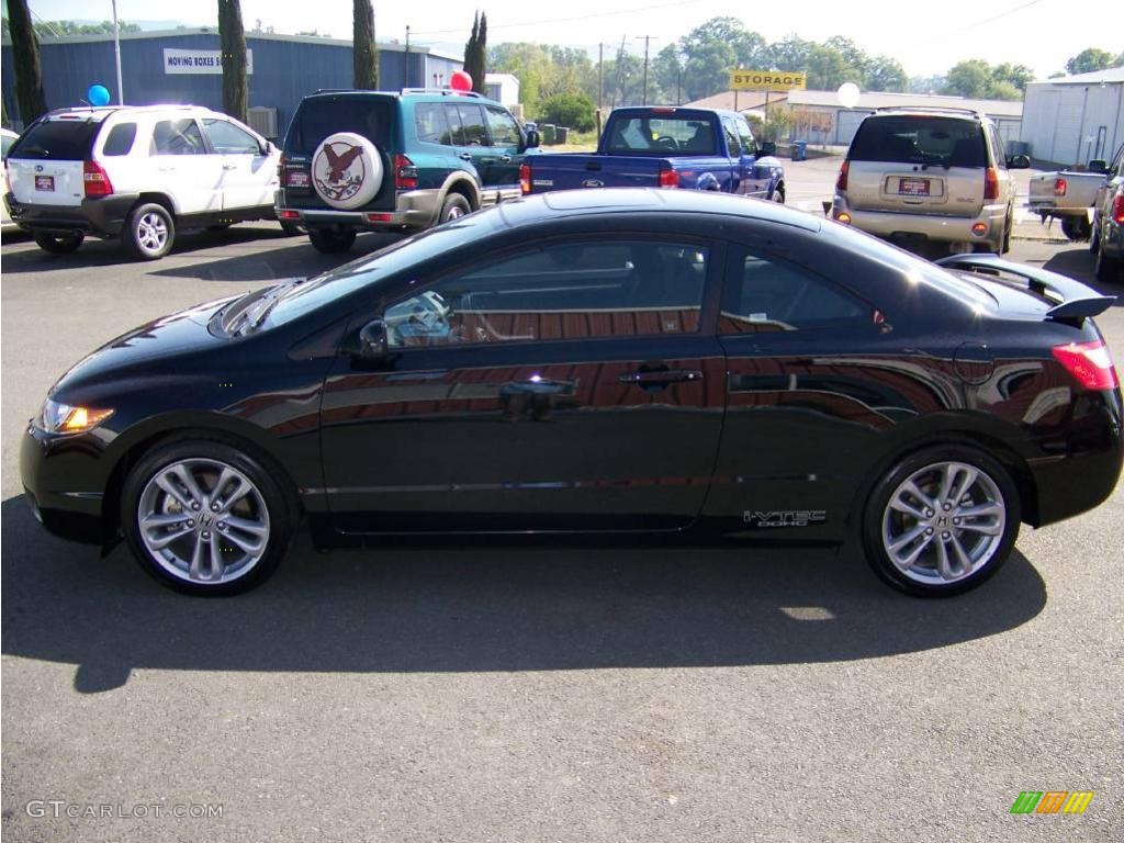 2007 Civic Si Coupe - Nighthawk Black Pearl / Black photo #6