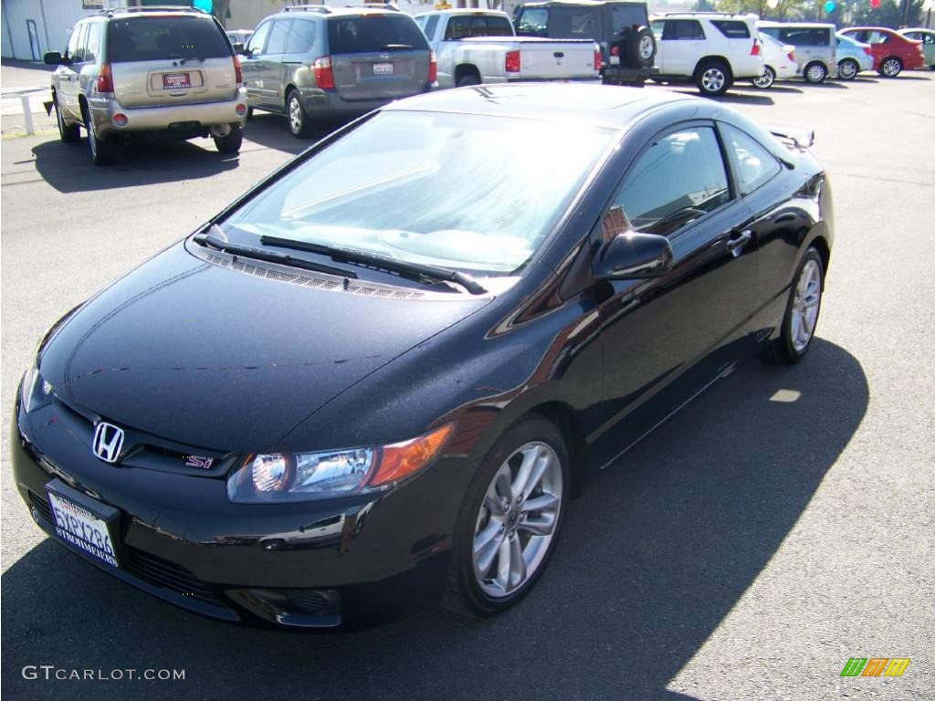 2007 Civic Si Coupe - Nighthawk Black Pearl / Black photo #7