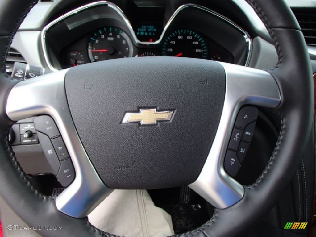 2014 Chevrolet Traverse LT AWD Ebony Steering Wheel Photo #83099704