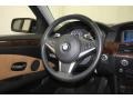 2008 BMW 5 Series Natural Brown Interior Steering Wheel Photo