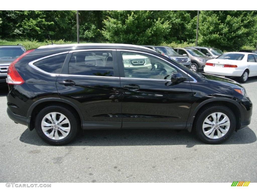 2012 CR-V EX-L - Crystal Black Pearl / Black photo #6