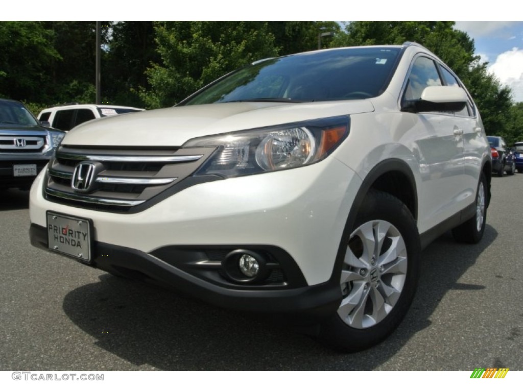 2012 CR-V EX-L - White Diamond Pearl / Beige photo #1