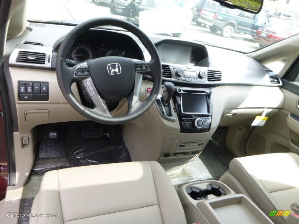 2014 Honda Odyssey EX-L Beige Dashboard Photo #83107612