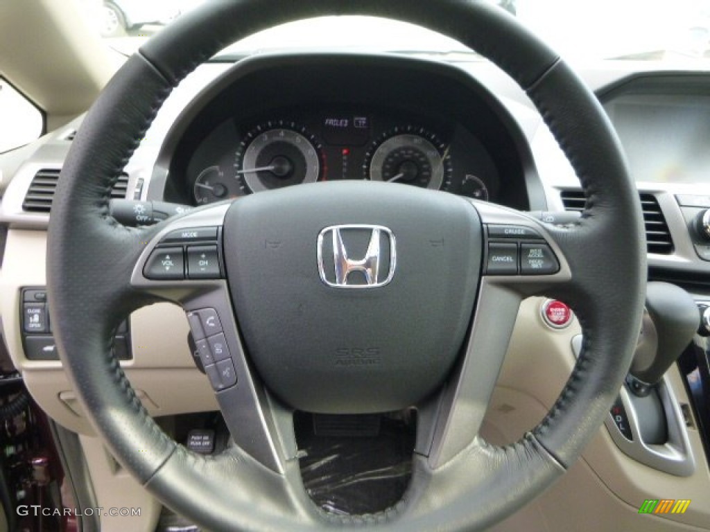 2014 Honda Odyssey EX-L Beige Steering Wheel Photo #83107722