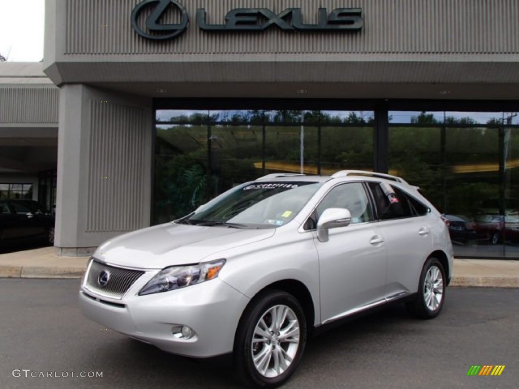 2010 RX 450h AWD Hybrid - Tungsten Silver Pearl / Light Gray/Espresso Birds-Eye Maple photo #1