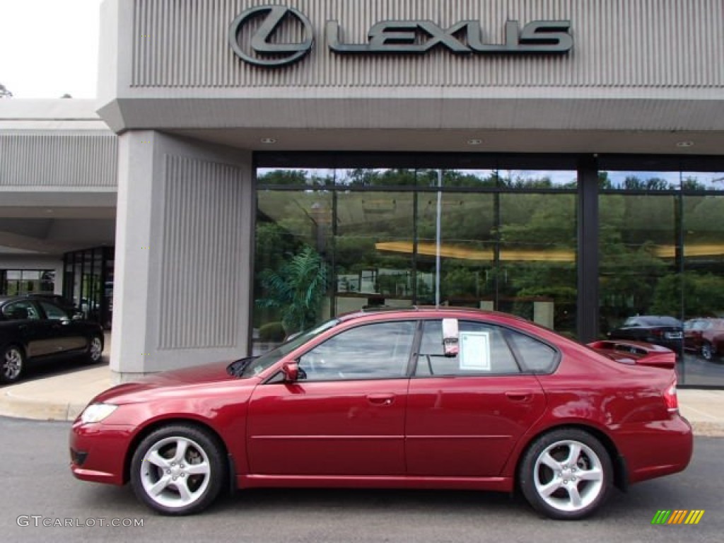 2009 Legacy 2.5i Sedan - Ruby Red Pearl / Off Black photo #2