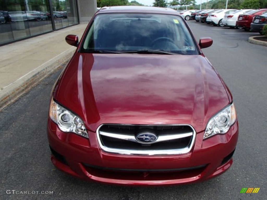 2009 Legacy 2.5i Sedan - Ruby Red Pearl / Off Black photo #3