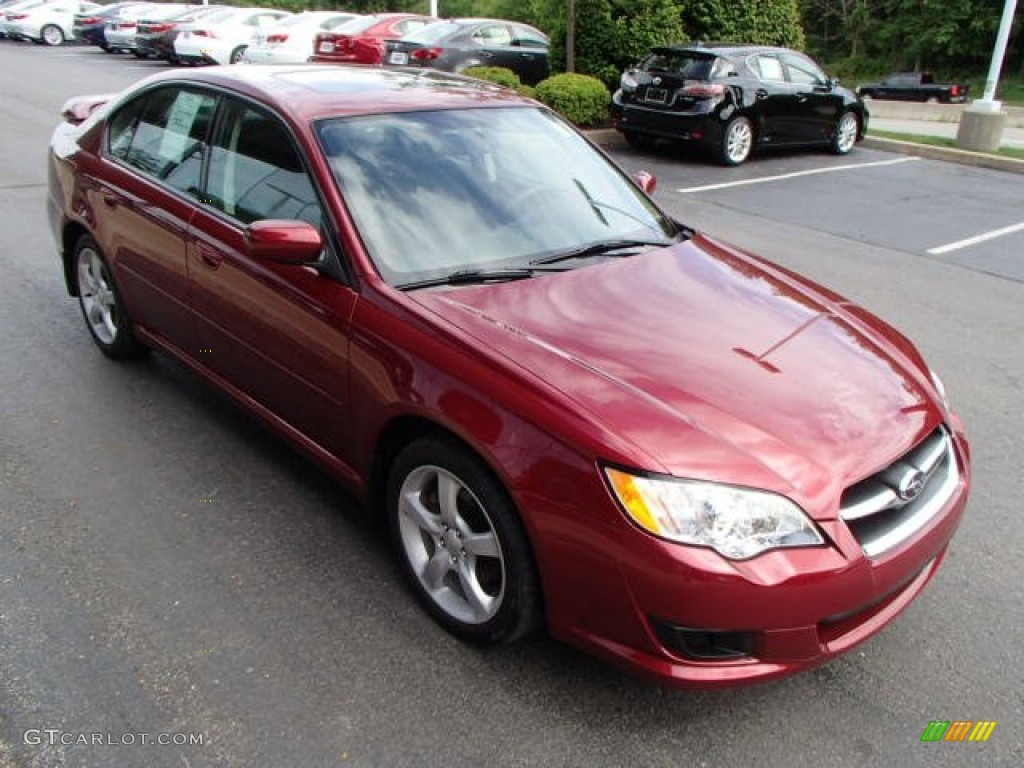 2009 Legacy 2.5i Sedan - Ruby Red Pearl / Off Black photo #4