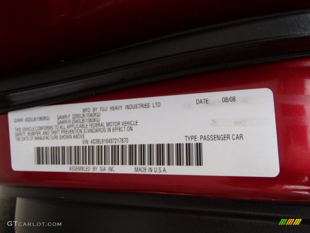 2009 Legacy 2.5i Sedan - Ruby Red Pearl / Off Black photo #20