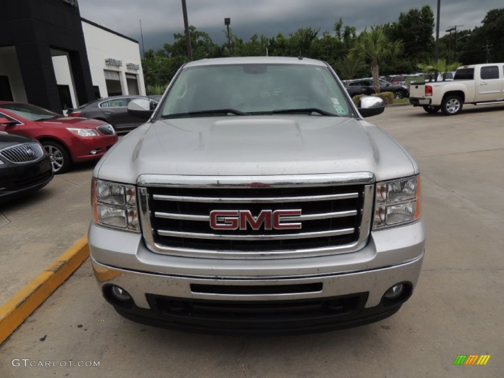 2010 Sierra 1500 SLE Crew Cab - Pure Silver Metallic / Ebony photo #3