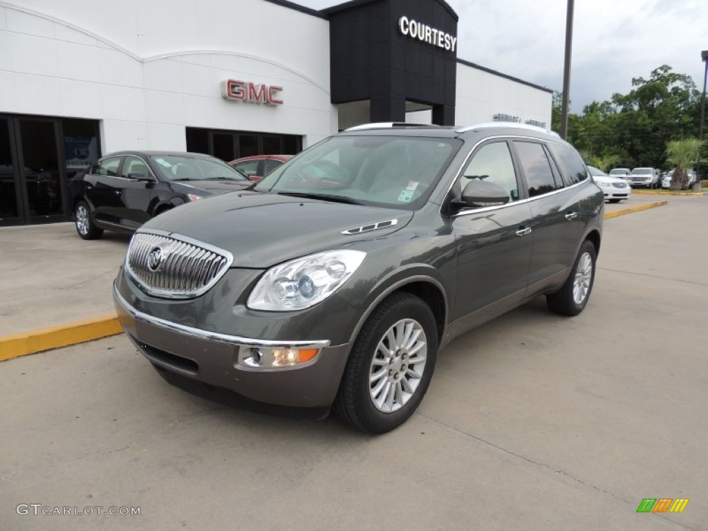 2011 Enclave CXL - Silver Green Metallic / Titanium/Dark Titanium photo #2