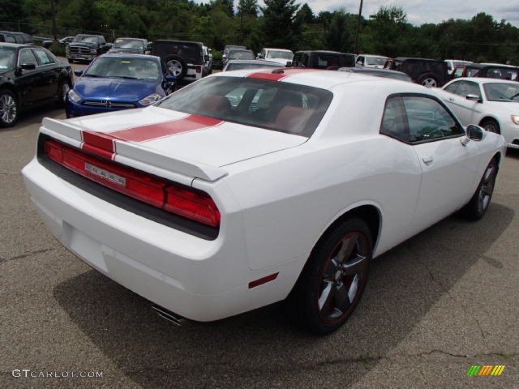 2013 Challenger SXT Plus - Bright White / Radar Red/Dark Slate Gray photo #6