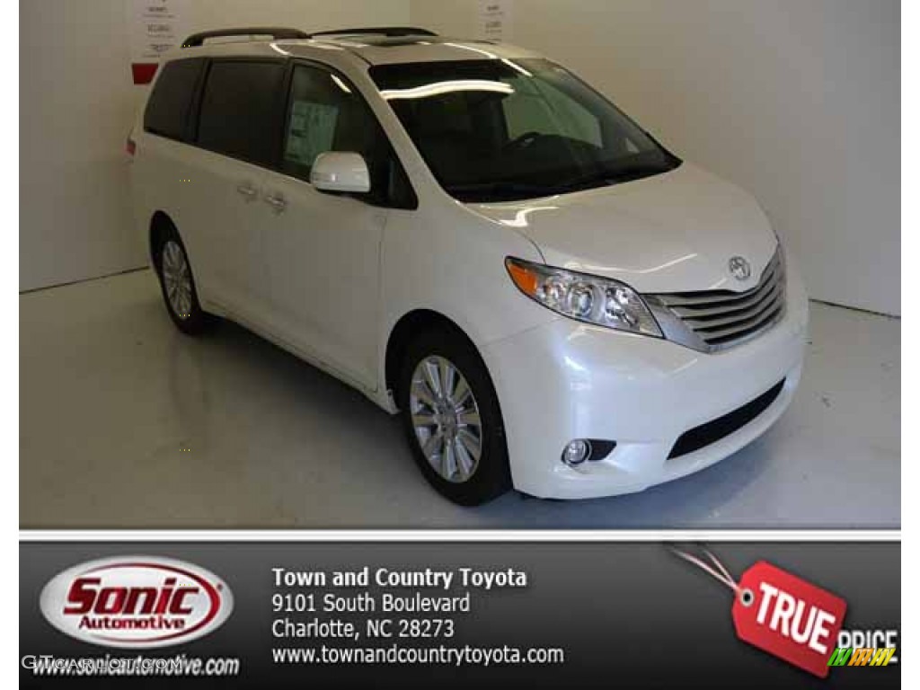 2013 Sienna Limited AWD - Blizzard White Pearl / Bisque photo #1