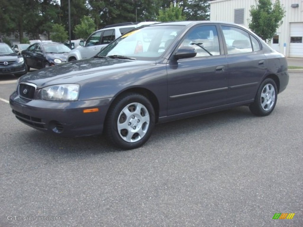 2002 Elantra GLS Sedan - Midnight Gray / Gray photo #2