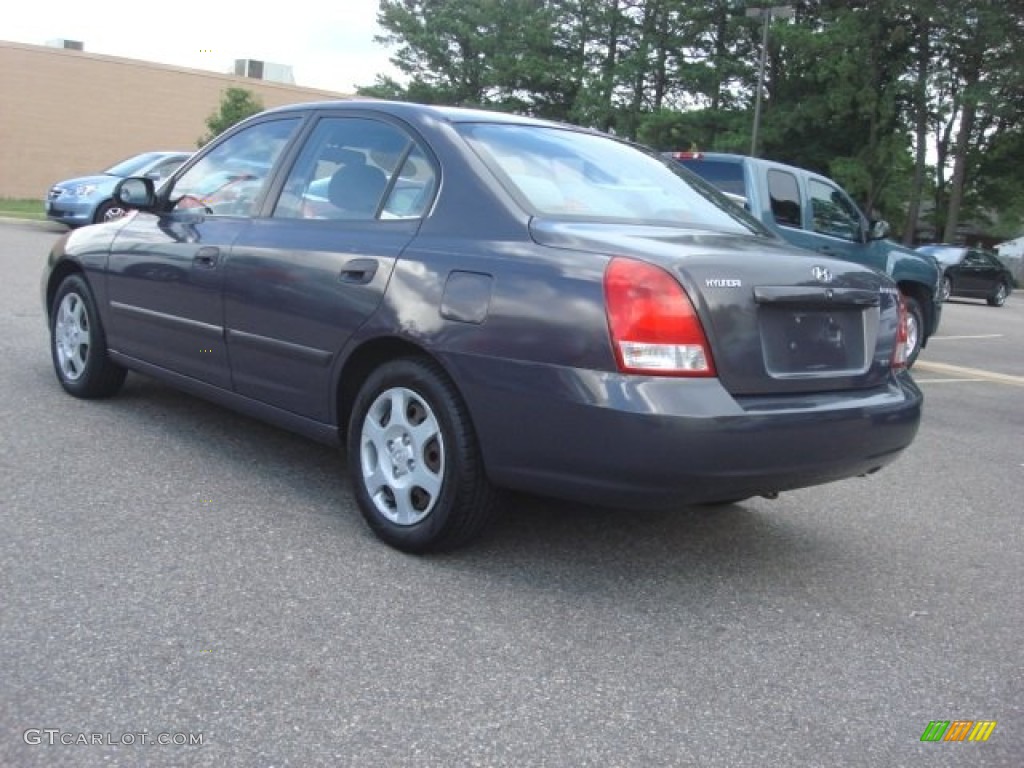 2002 Elantra GLS Sedan - Midnight Gray / Gray photo #4