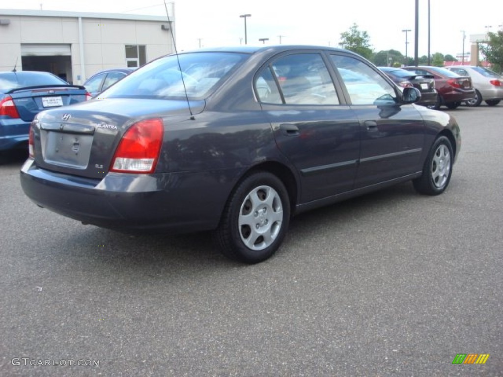 2002 Elantra GLS Sedan - Midnight Gray / Gray photo #5