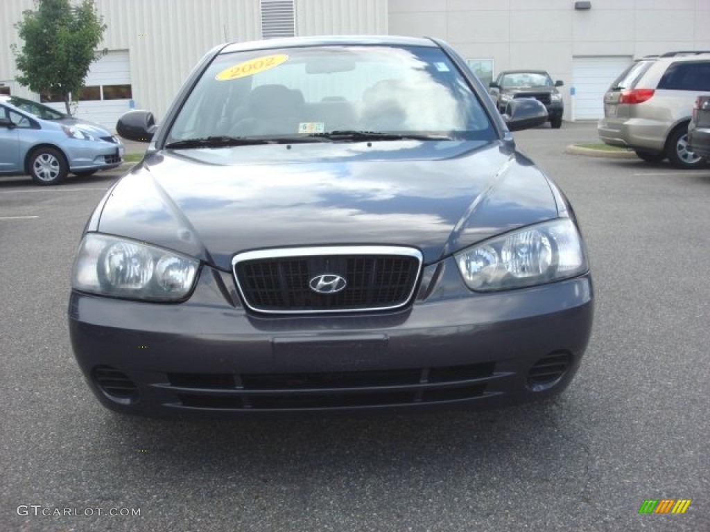 2002 Elantra GLS Sedan - Midnight Gray / Gray photo #8