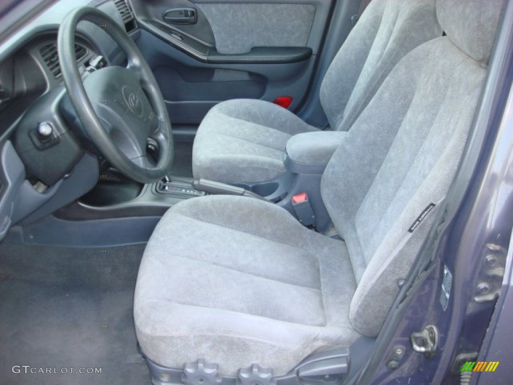 2002 Elantra GLS Sedan - Midnight Gray / Gray photo #9