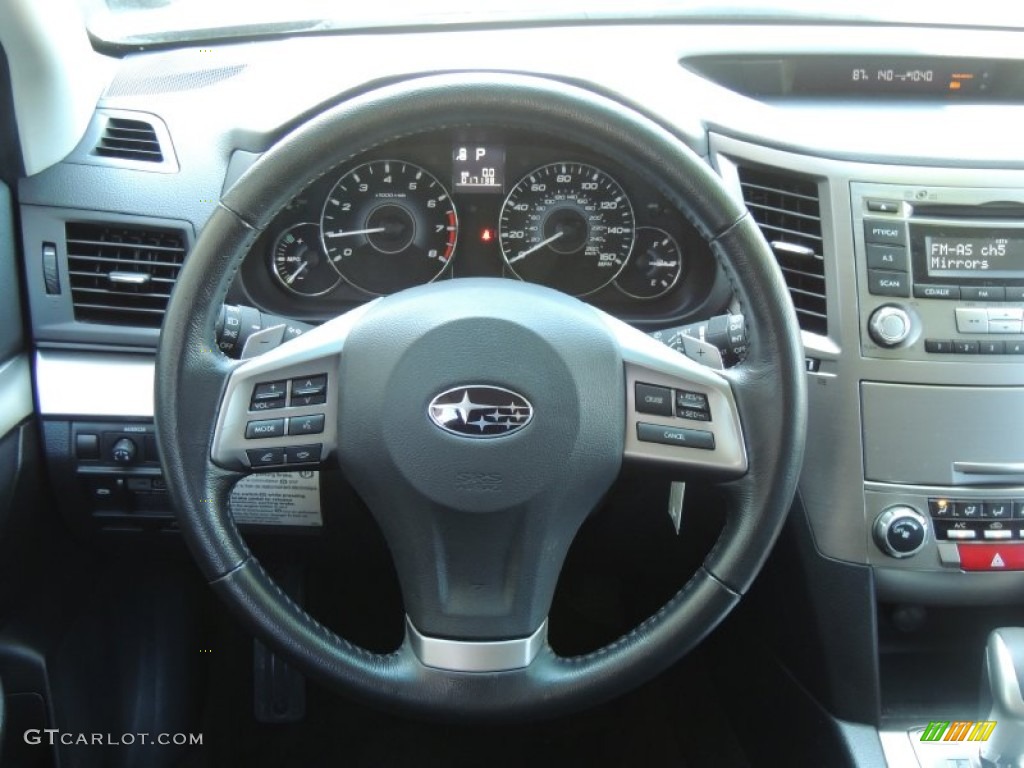 2012 Subaru Outback 3.6R Premium Off Black Steering Wheel Photo #83120315