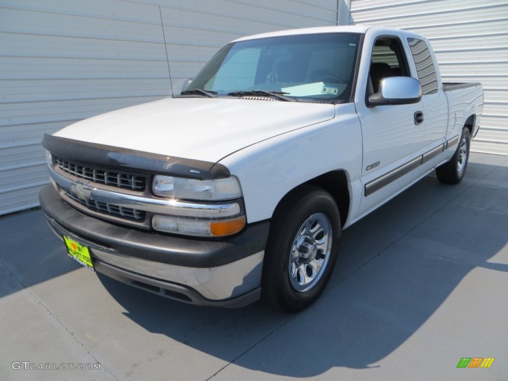 2001 Silverado 1500 LS Extended Cab - Summit White / Graphite photo #7