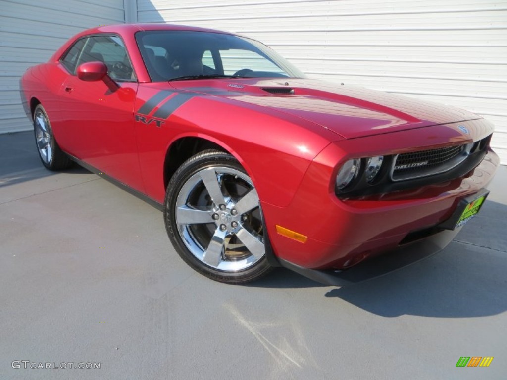 2009 Challenger R/T - Inferno Red Crystal Pearl Coat / Dark Slate Gray photo #1