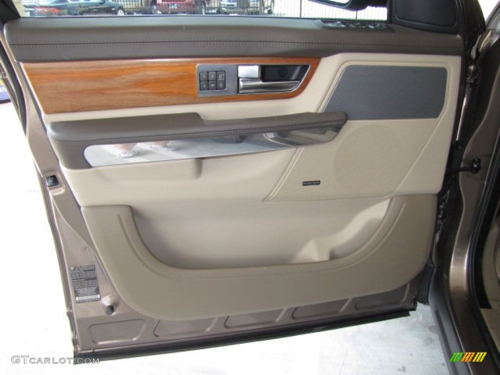 2010 Land Rover Range Rover Sport HSE Premium Arabica/Arabica Stitching Door Panel Photo #83122610