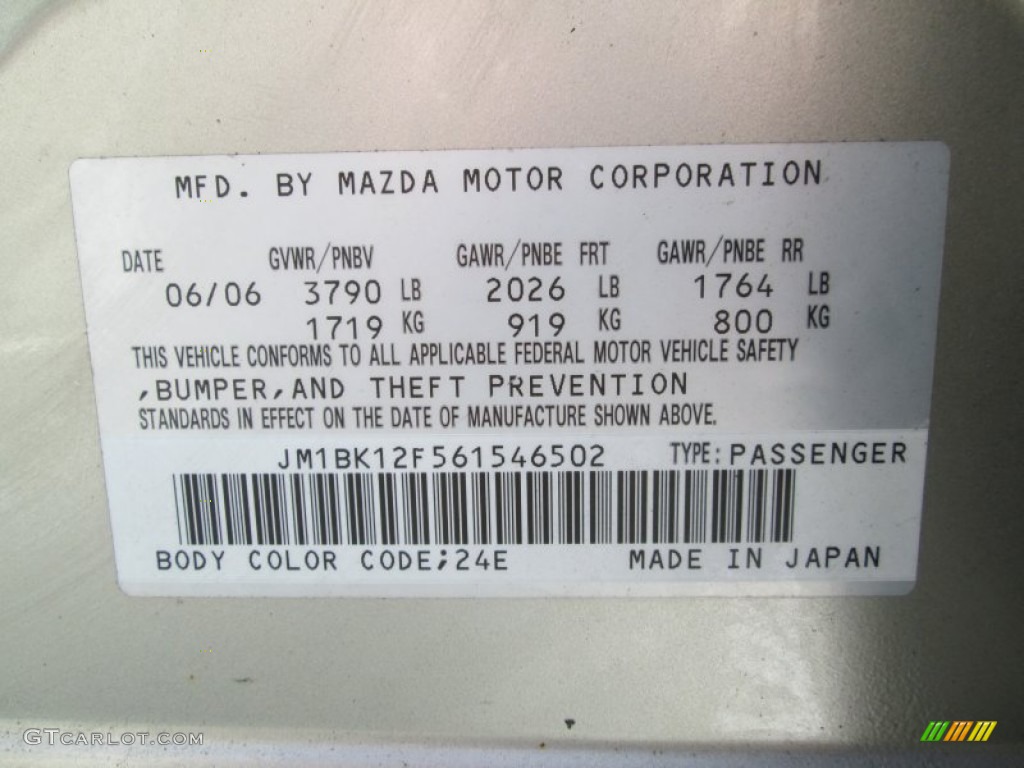 2006 Mazda MAZDA3 i Sedan Parts Photos
