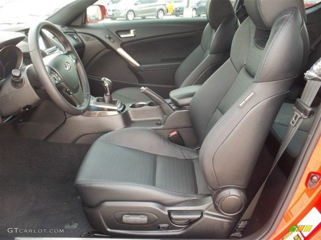 Black Leather Interior 2013 Hyundai Genesis Coupe 3.8 Grand Touring Photo #83125665
