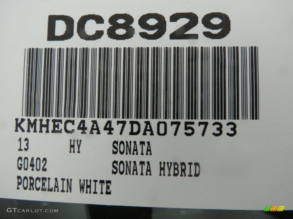 2013 Sonata Hybrid Limited - Porcelain White Pearl / Gray photo #1