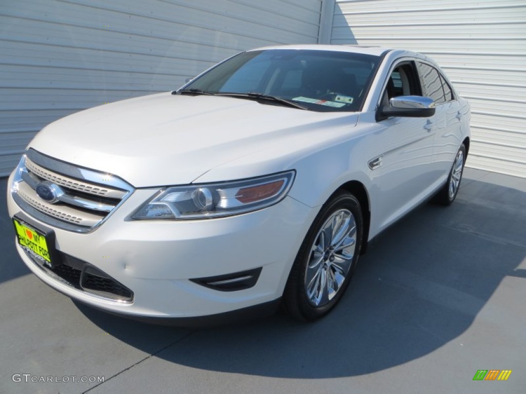2010 Taurus Limited - White Platinum Metallic Tri-Coat / Light Stone photo #7