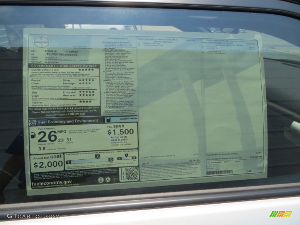 2014 Scion tC Series Limited Edition Window Sticker Photo #83130045