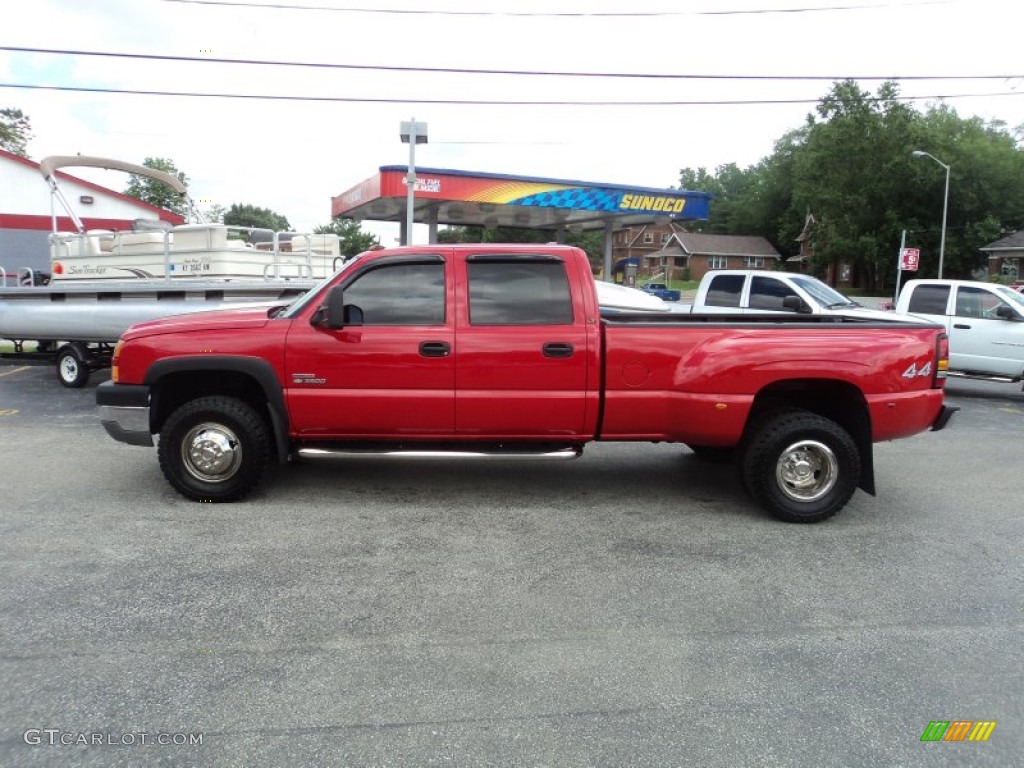 2005 Silverado 3500 LT Crew Cab 4x4 Dually - Victory Red / Dark Charcoal photo #1