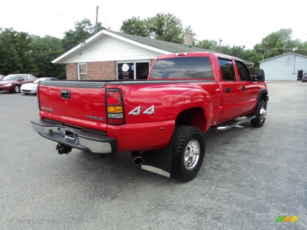 2005 Silverado 3500 LT Crew Cab 4x4 Dually - Victory Red / Dark Charcoal photo #3