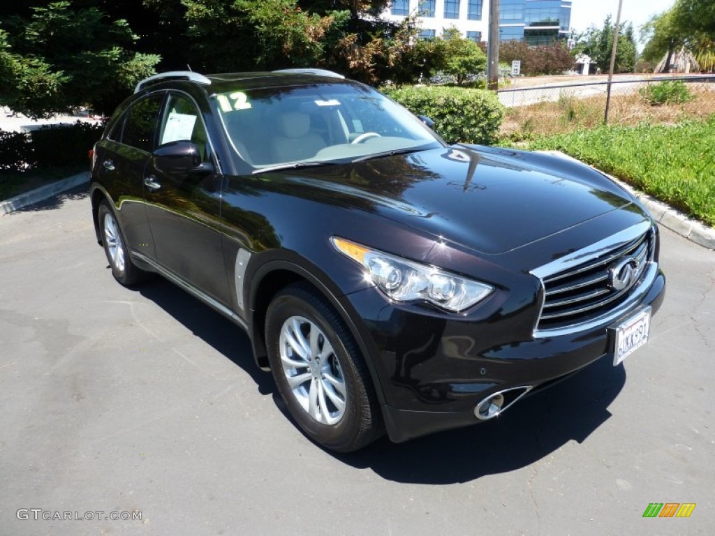2012 FX 35 AWD - Malbec Black / Wheat photo #1