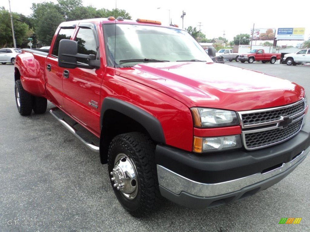 2005 Silverado 3500 LT Crew Cab 4x4 Dually - Victory Red / Dark Charcoal photo #30