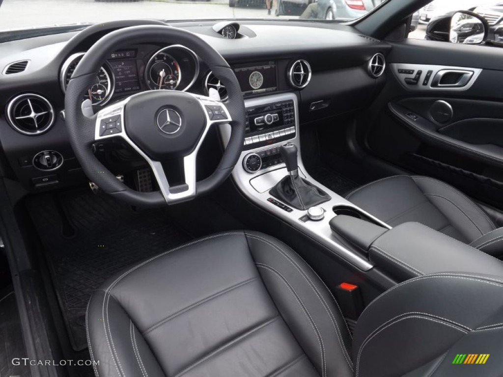 Black Interior 2013 Mercedes-Benz SLK 55 AMG Roadster Photo #83133267