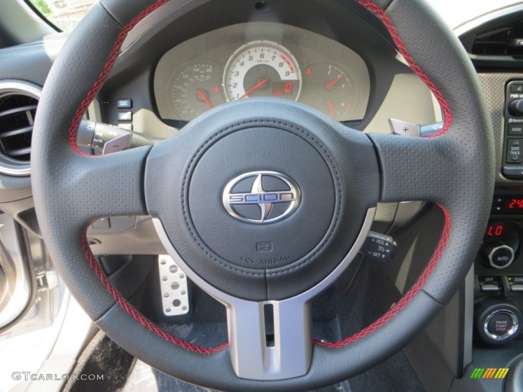 2013 Scion FR-S Sport Coupe Black/Red Accents Steering Wheel Photo #83139864