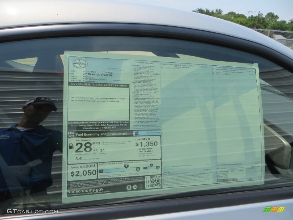 2013 Scion FR-S Sport Coupe Window Sticker Photo #83139879