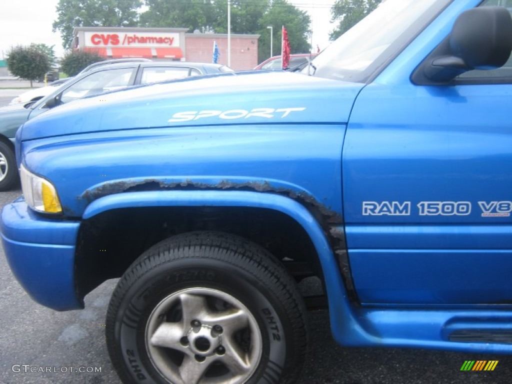2000 Ram 1500 SLT Extended Cab 4x4 - Intense Blue Pearlcoat / Mist Gray photo #6