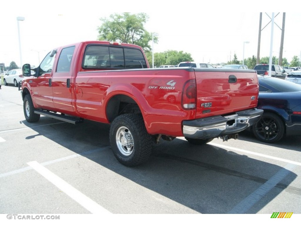 2003 F350 Super Duty Lariat Crew Cab 4x4 - Red / Medium Parchment photo #3