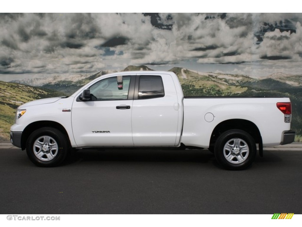 2011 Tundra Double Cab 4x4 - Super White / Graphite Gray photo #6