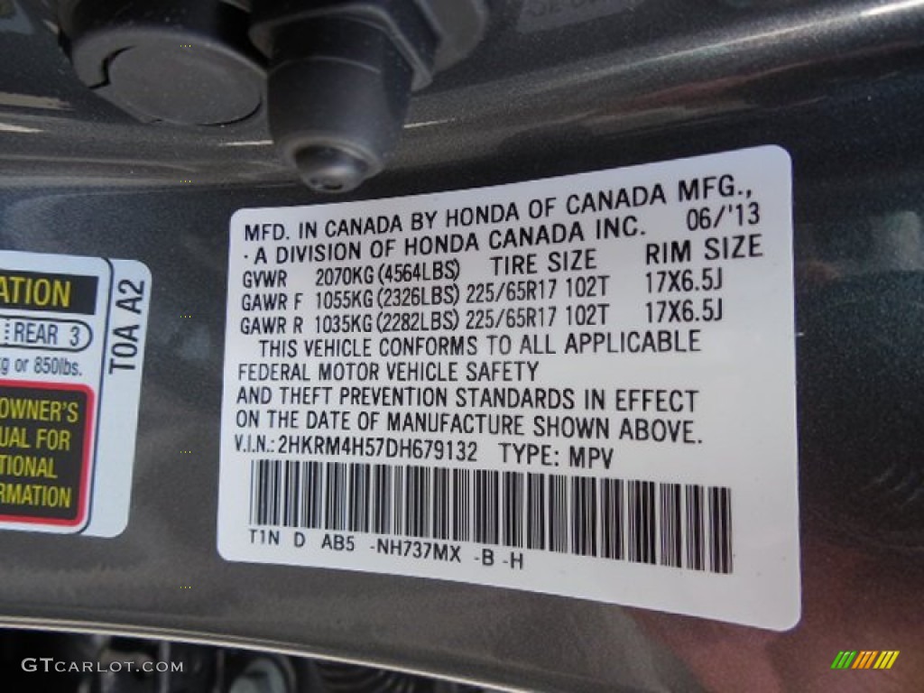 2013 CR-V EX AWD - Polished Metal Metallic / Gray photo #9