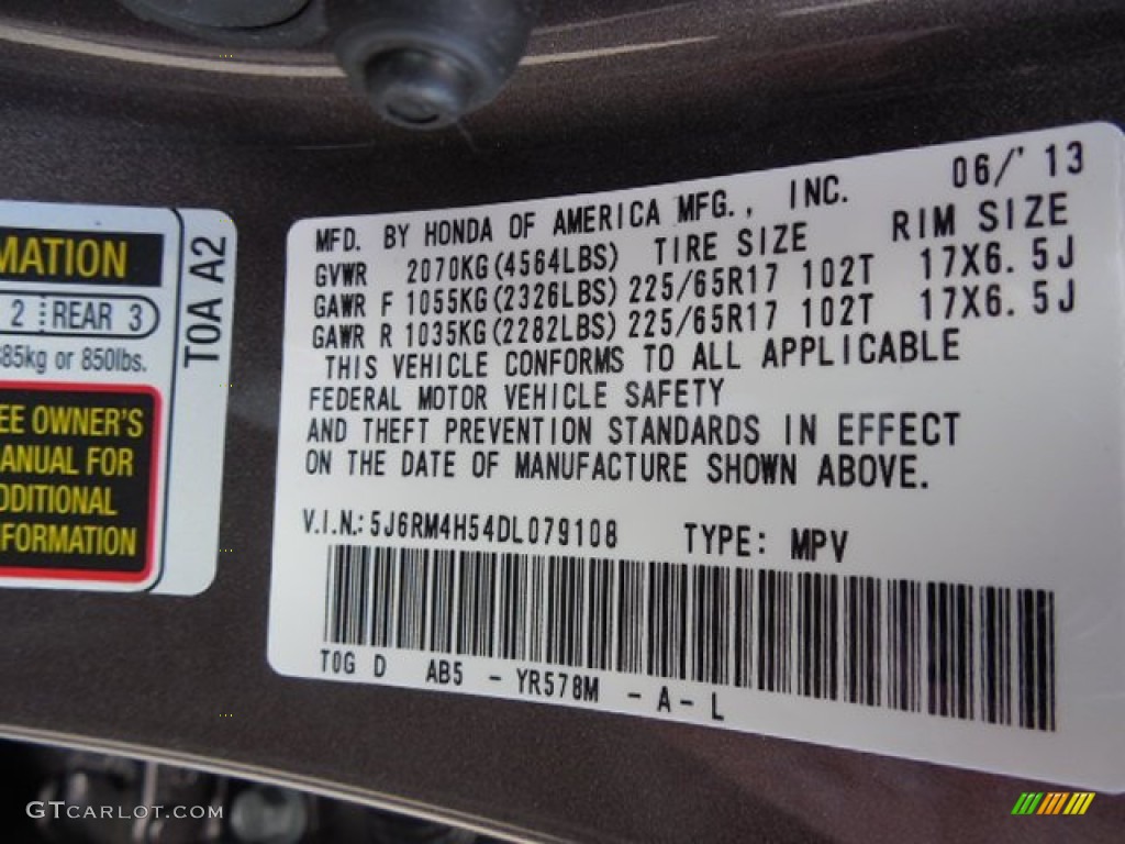 2013 CR-V EX AWD - Urban Titanium Metallic / Black photo #9