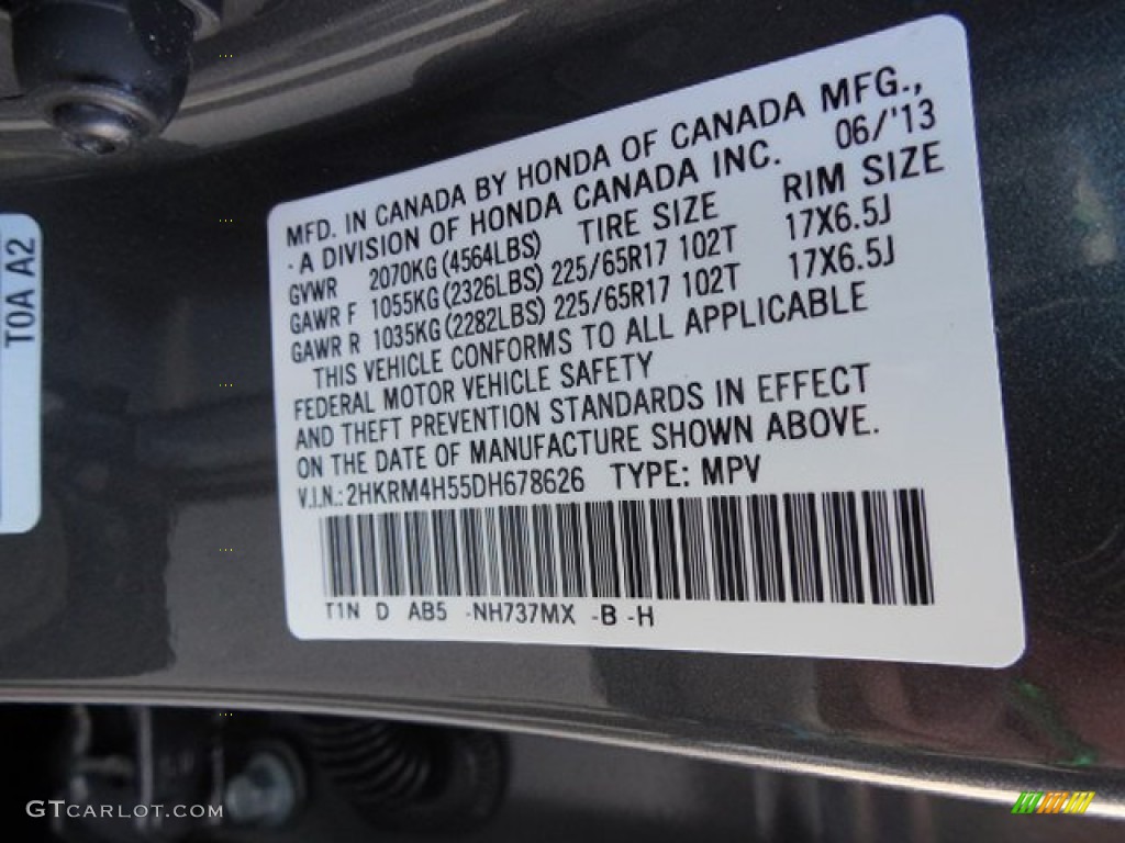 2013 CR-V EX AWD - Polished Metal Metallic / Gray photo #9