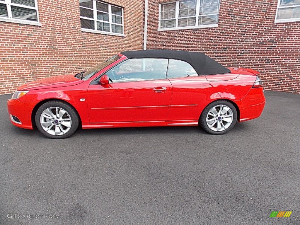 2009 9-3 Aero Convertible - Laser Red / Black/Parchment photo #2